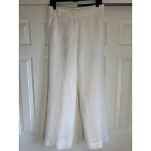 J CREW 100% Linen White Pants Size 4